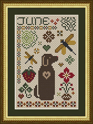 June Dog - Cross Stitch Pattern, zoomed in. Select this picture to zoom back out.