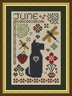 Scottie June Dog - Cross Stitch Pattern, zoomed in. Select this picture to zoom back out.