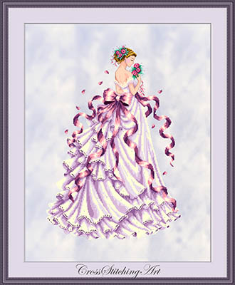 Lady Fleur - Cross Stitch Pattern, zoomed in. Select this picture to zoom back out.