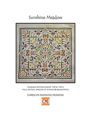 Sunshine Meadow - Cross Stitch Pattern, zoomed in. Select this picture to zoom back out.