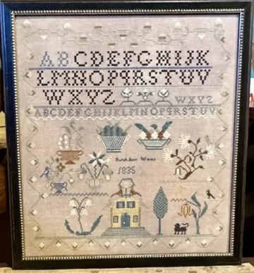 Sarah Ann Wentz 1835- Cross Stitch Pattern, zoomed in. Select this picture to zoom back out.