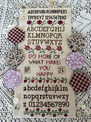 Do More Of What Makes You Happy - Cross Stitch Pattern, zoomed in. Select this picture to zoom back out.