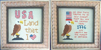 Reflections Of USA #1 - Patriotic Cross Stitch Pattern, zoomed in. Select this picture to zoom back out.