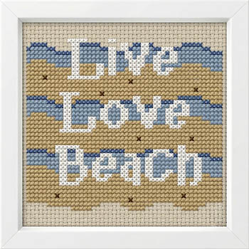 Live Love Beach - Cross Stitch Pattern, zoomed in. Select this picture to zoom back out.