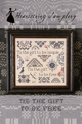 Tis The Gift To Be Free - Patriotic Cross Stitch Pattern, zoomed in. Select this picture to zoom back out.