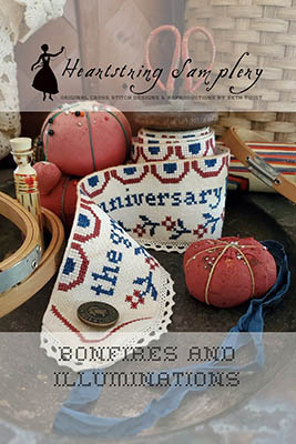 Bonfires And Illuminations - Patriotic Cross Stitch Pattern, zoomed in. Select this picture to zoom back out.
