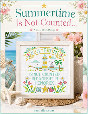Summertime Is Not Counted - Cross Stitch Pattern, zoomed in. Select this picture to zoom back out.