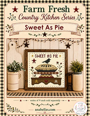Farm Fresh Country: Sweet As Pie - Cross Stitch Pattern, zoomed in. Select this picture to zoom back out.