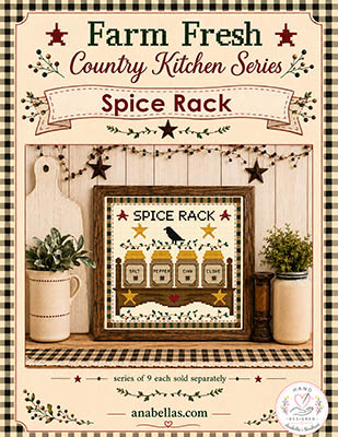 Farm Fresh Country: Spice Rack - Cross Stitch Pattern, zoomed in. Select this picture to zoom back out.