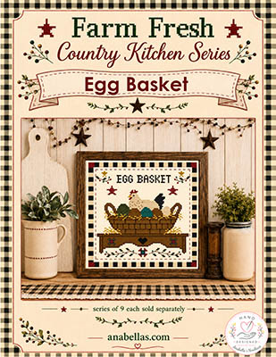 Farm Fresh Country: Egg Basket - Cross Stitch Pattern, zoomed in. Select this picture to zoom back out.