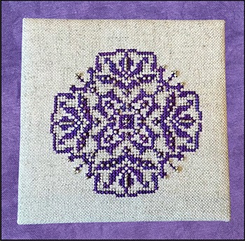 Violet Maze - Cross Stitch Pattern, zoomed in. Select this picture to zoom back out.