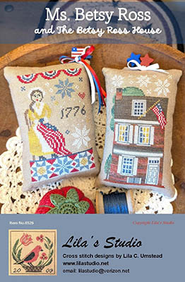 Ms. Betsy Ross - Patriotic Cross Stitch Pattern, zoomed in. Select this picture to zoom back out.