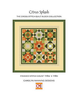 Citrus Splash - Cross Stitch Pattern, zoomed in. Select this picture to zoom back out.