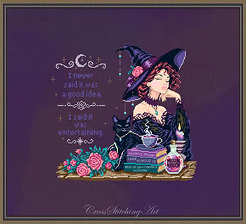 Unapologetically Me - Halloween Cross Stitch Pattern, zoomed in. Select this picture to zoom back out.