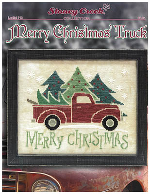 Merry Christmas Truck - Cross Stitch Pattern, zoomed in. Select this picture to zoom back out.