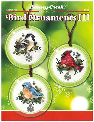 Bird Ornaments III - Christmas Cross Stitch Pattern, zoomed in. Select this picture to zoom back out.