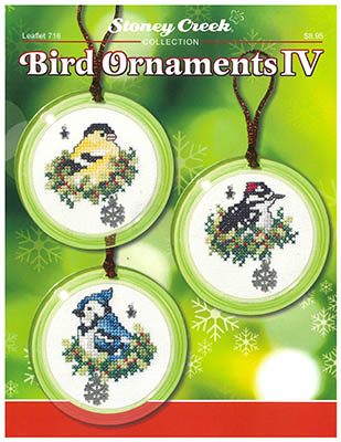 Bird Ornaments IV - Christmas Cross Stitch Pattern, zoomed in. Select this picture to zoom back out.