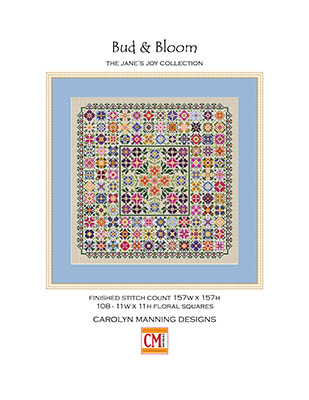 Bud & Bloom - Cross Stitch Pattern, zoomed in. Select this picture to zoom back out.