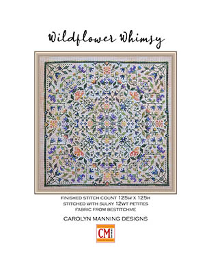 Wildflower Whimsy - Cross Stitch Pattern, zoomed in. Select this picture to zoom back out.