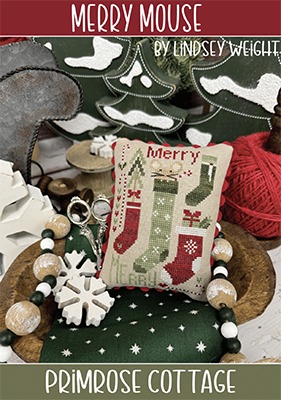 Merry Mouse - Christmas Cross Stitch Pattern, zoomed in. Select this picture to zoom back out.