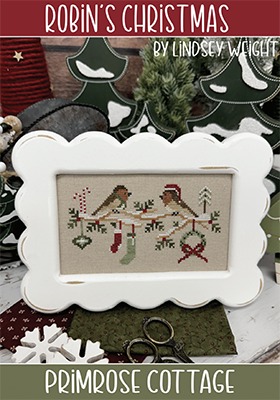 Robin's Christmas - Christmas Cross Stitch Pattern, zoomed in. Select this picture to zoom back out.
