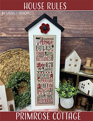 House Rules - Cross Stitch Pattern, zoomed in. Select this picture to zoom back out.