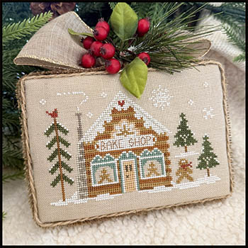 Winterville: Bake Shop - Christmas Cross Stitch Pattern, zoomed in. Select this picture to zoom back out.