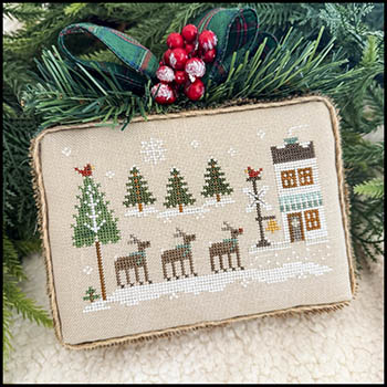 Winterville: Reindeer Crossing - Christmas Pattern, zoomed in. Select this picture to zoom back out.