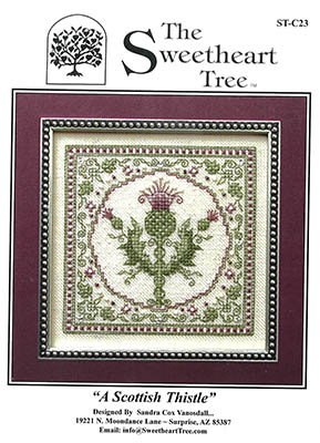 Scottish Thistle - Cross Stitch Pattern, zoomed in. Select this picture to zoom back out.