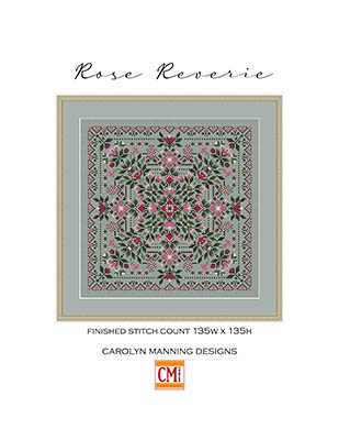 Rose Reverie - Cross Stitch Pattern, zoomed in. Select this picture to zoom back out.