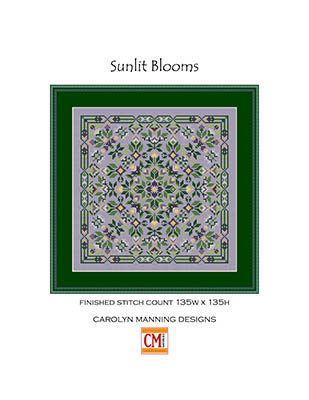 Sunlit Blooms - Cross Stitch Pattern, zoomed in. Select this picture to zoom back out.