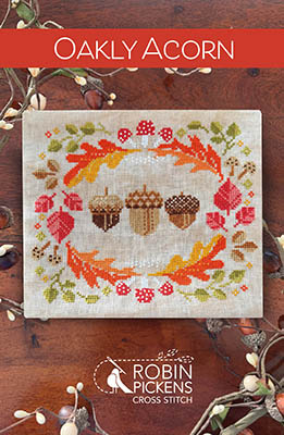 Oakly Acorn - Cross Stitch Pattern, zoomed in. Select this picture to zoom back out.