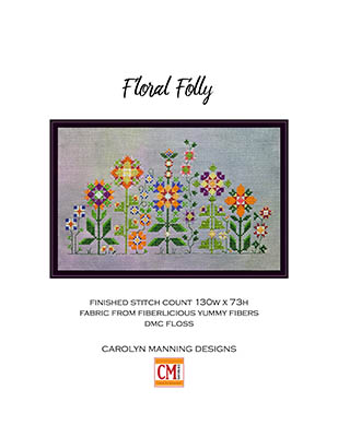 Floral Folly - Cross Stitch Pattern, zoomed in. Select this picture to zoom back out.