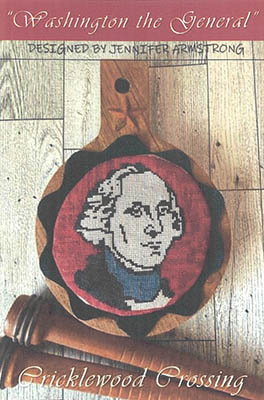 Washington The General - Patriotic Cross Stitch Pattern, zoomed in. Select this picture to zoom back out.