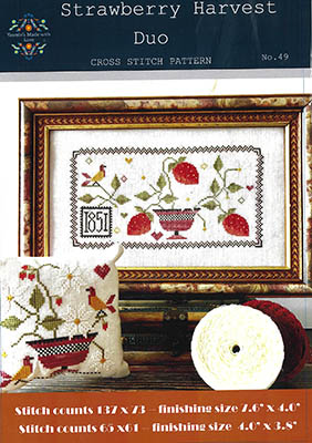 Strawberry Harvest Duo - Cross Stitch Stitch, zoomed in. Select this picture to zoom back out.