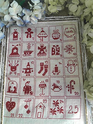 Rosso D'Avvento - Christmas Cross Stitch Pattern, zoomed in. Select this picture to zoom back out.