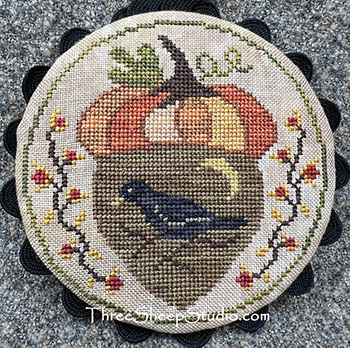 Acorn Folly - Cross Stitch Pattern, zoomed in. Select this picture to zoom back out.
