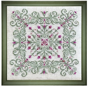 Hot Pink Elegance - Cross Stitch Pattern, zoomed in. Select this picture to zoom back out.