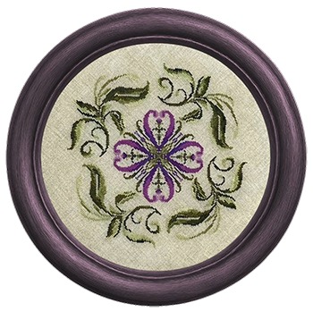 Violet Whispers - Cross Stitch Pattern, zoomed in. Select this picture to zoom back out.