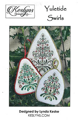 Yuletide Swirls - Christmas Cross Stitch Pattern, zoomed in. Select this picture to zoom back out.