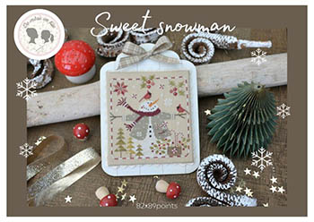 Sweet Snowman - Cross Stitch Pattern, zoomed in. Select this picture to zoom back out.