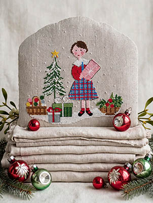 Tartan & Snowflakes - Christmas Cross Stitch Pattern, zoomed in. Select this picture to zoom back out.