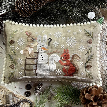 Snowman Lookalike: Bunny Squirrel - Cross Stitch Pattern, zoomed in. Select this picture to zoom back out.