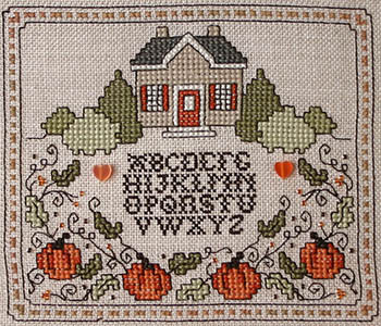 House On Pumpkin Hill - Cross Stitch Pattern, zoomed in. Select this picture to zoom back out.