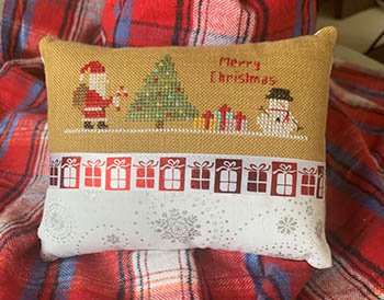 Gift For A Friend - Christmas Cross Stitch Pattern, zoomed in. Select this picture to zoom back out.