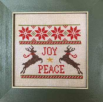 Reindeer Christmas - Cross Stitch Pattern, zoomed in. Select this picture to zoom back out.