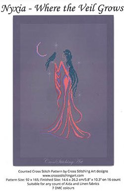 Nyxia - Where the Veil Grows Thin - Cross Stitch Pattern, zoomed in. Select this picture to zoom back out.