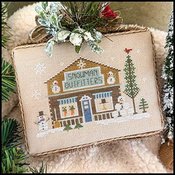 Winterville Snowman Outfitter Christmas Cross Stitch Pattern, zoomed in. Select this picture to zoom back out.