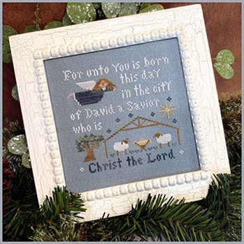 Luke 2:11 - Christian Cross Stitch Pattern, zoomed in. Select this picture to zoom back out.
