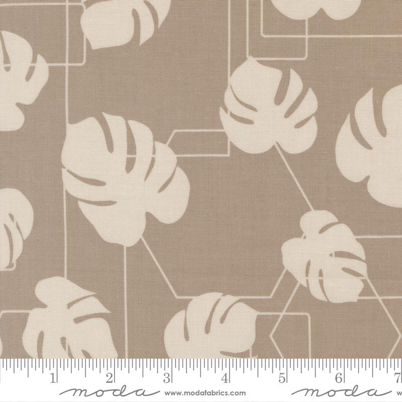 Potted Monstera Geo Ash - Quilt Fabric